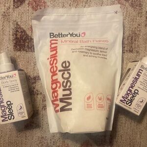 Magnesium Muscle Mineral  Sleep Body Spray & Bath Flakes - White (3pk)